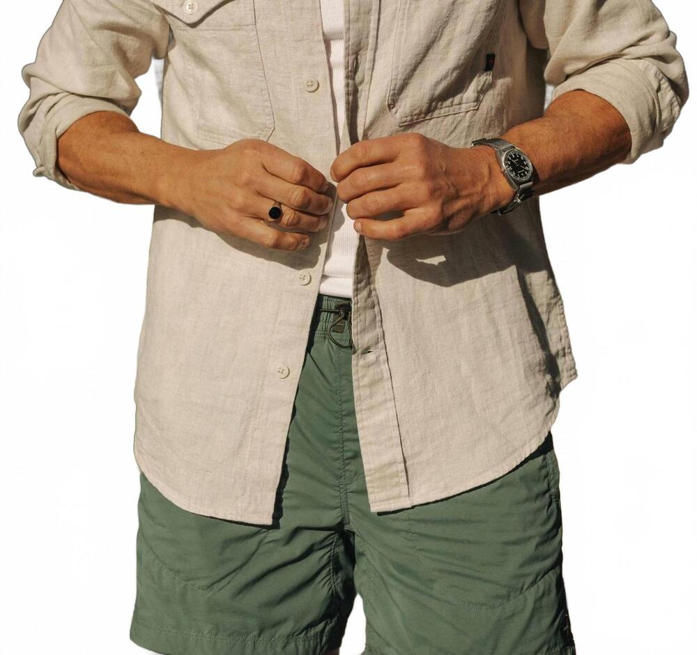 NEW RELWEN linen workshirt in natural